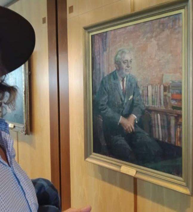 A prime ministerial portrait in oils, hung in the halls of Parliament House.